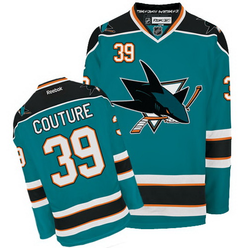2012 New style San Jose Sharks 39 Logan Couture Green NHL Hockey Jersey